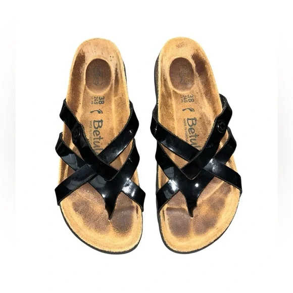 Birkenstock Betula Vinja Black Patent Sandals Size 38 (US 7) - Picture 3 of 8